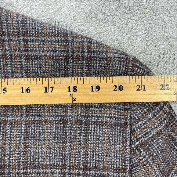Joseph Abboud Blazer Jacket Mens 50L Brown Gray Plaid Wool Single Breasted - Picture 13 of 16